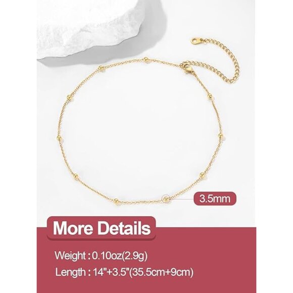 Chic 14K Gold Plated Boho Choker with Cubic Zirconia - Perfect for Layering - Picture 6 of 7